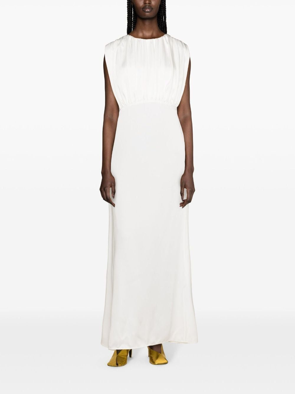 JIL SANDER Sleeveless Evening Dress in Beige SS24