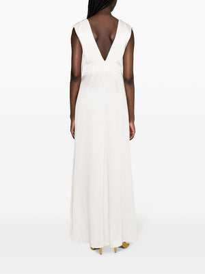 JIL SANDER Sleeveless Evening Dress in Beige SS24