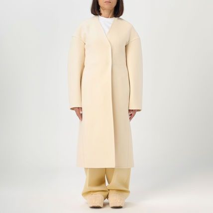 JIL SANDER Elegant Cornsilk Long Women's Jacket