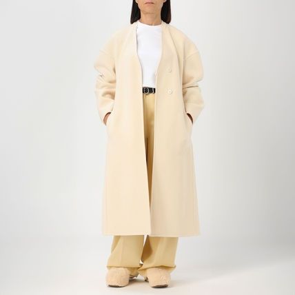 JIL SANDER Elegant Cornsilk Long Women's Jacket