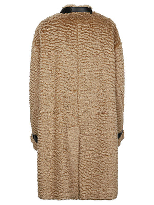 JIL SANDER Elegant Beige Wool Jacket with Mandarin Collar