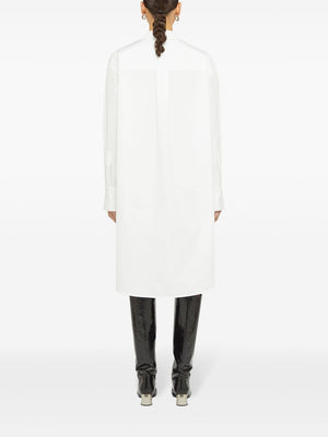 JIL SANDER Elegant White Cotton Shirt Dress