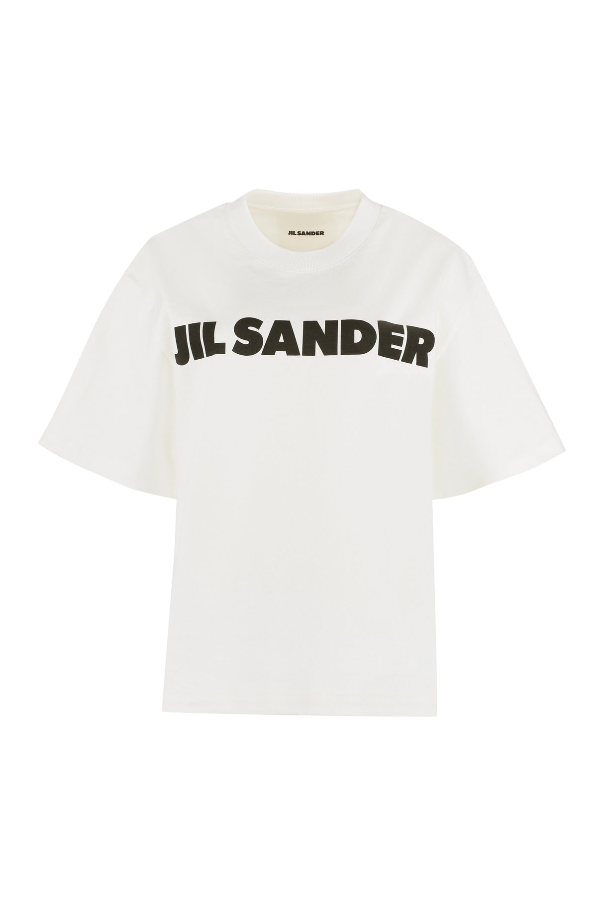 JIL SANDER Classic White Logo Print T-Shirt for Women