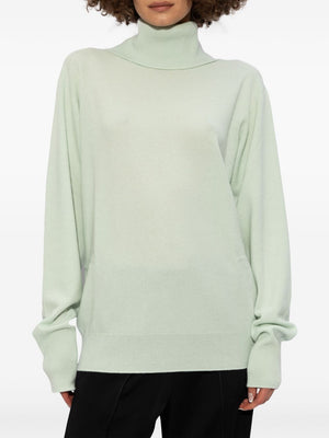 JIL SANDER Luxurious Green Turtleneck Sweater for Women - FW24 Collection