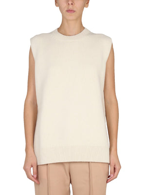 JIL SANDER Wool Sleeveless Crewneck Vest