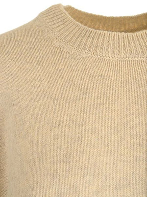 JIL SANDER Luxurious Beige Wool Blend Crewneck Knit Sweater