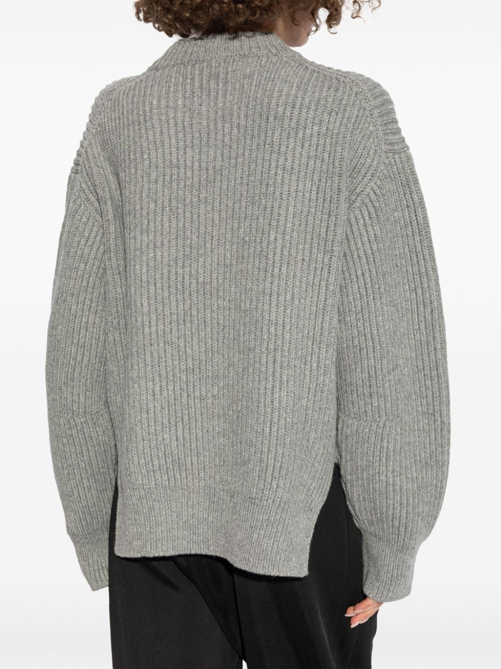 JIL SANDER Elegant Grey 100% Wool Crewneck Sweater