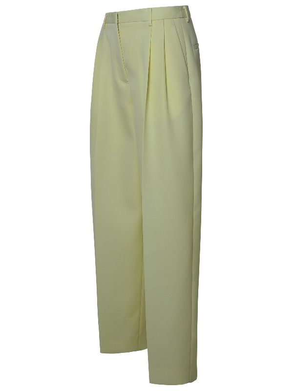 JIL SANDER Lime Washed Palazzo Pants for Women - F/W 2024