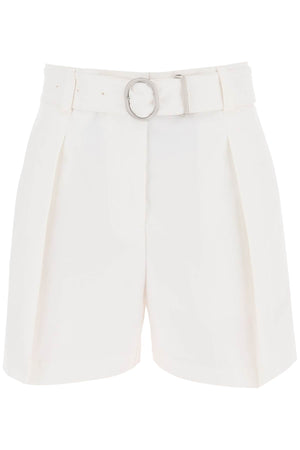 JIL SANDER Women's Mini Cotton Bermuda Shorts with Removable Belt - Size EU 36