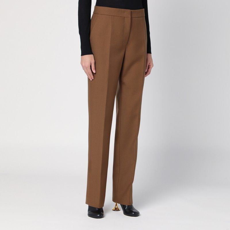 JIL SANDER  BROWN WOOL TROUSERS