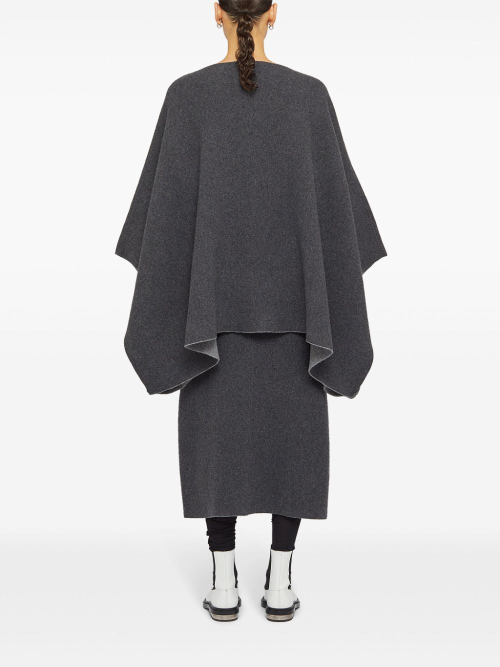 JIL SANDER Elegant A-Line Midi Wool Skirt