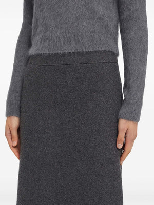 JIL SANDER Elegant A-Line Midi Wool Skirt