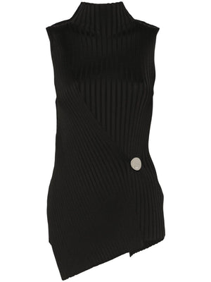 JIL SANDER Asymmetric Black Top for Women