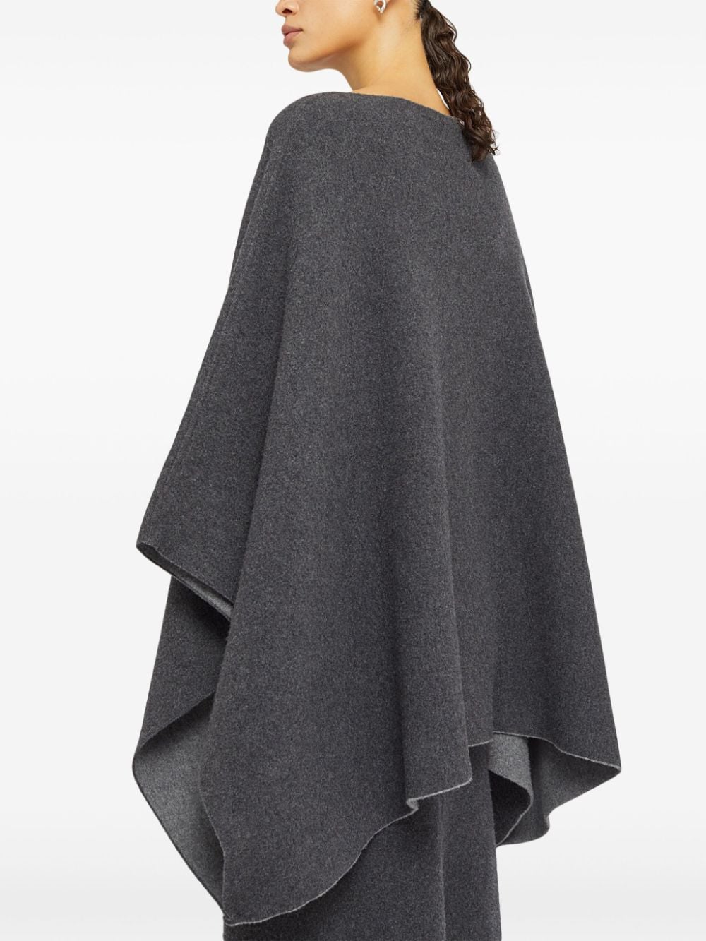 JIL SANDER Elegant Ash Grey Wool-Cashmere Cape