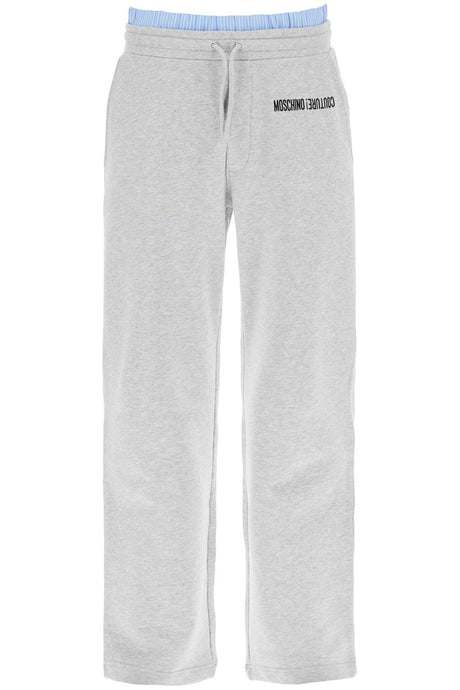 MOSCHINO COUTURE Urban Luxe Jogger Pants with Boxer Detail