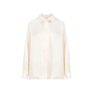 JIL SANDER Beige Viscose Shirt for Women - SS24 Collection