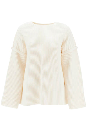 JIL SANDER Oversized Ribbed Wool Sweater - Size S