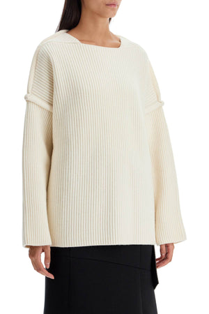 JIL SANDER Oversized Ribbed Wool Sweater - Size S