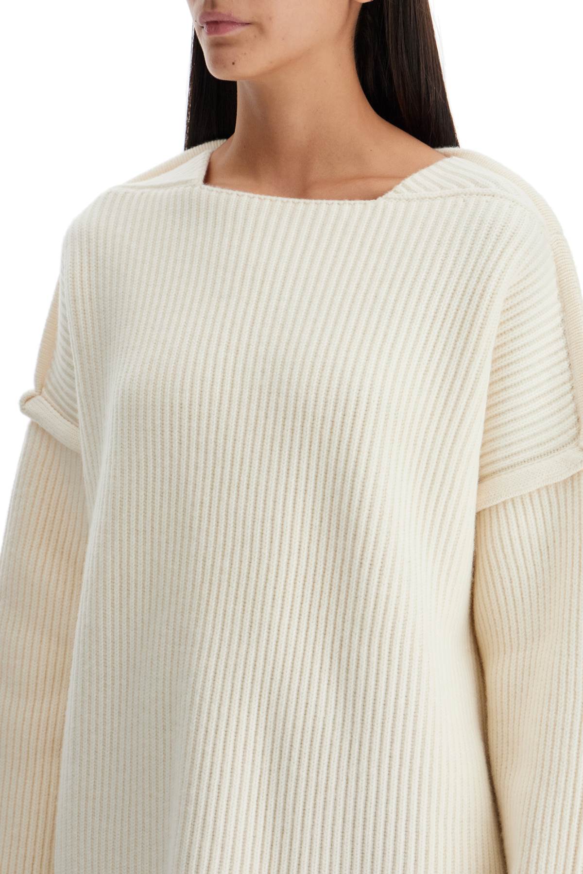 JIL SANDER Oversized Ribbed Wool Sweater - Size S