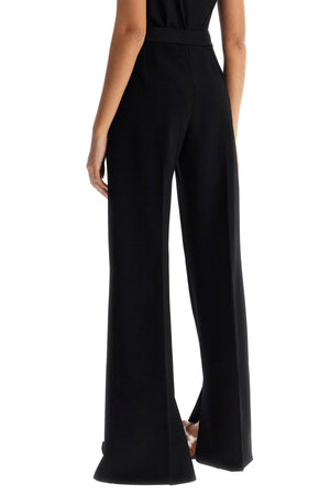 JIL SANDER High-Waisted Knit Viscose Pants with Wide Leg and Slits - Size 34