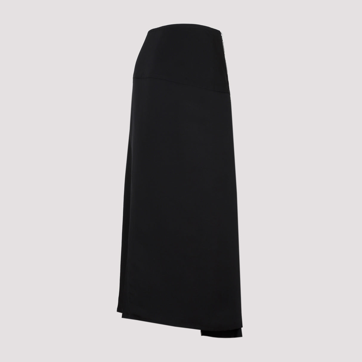 JIL SANDER Black Viscose and Silk Skirt for Women