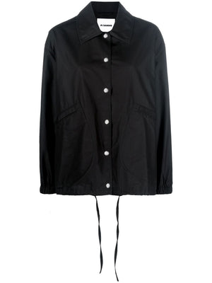 JIL SANDER Logo-Print Cotton Jacket for Women in Black