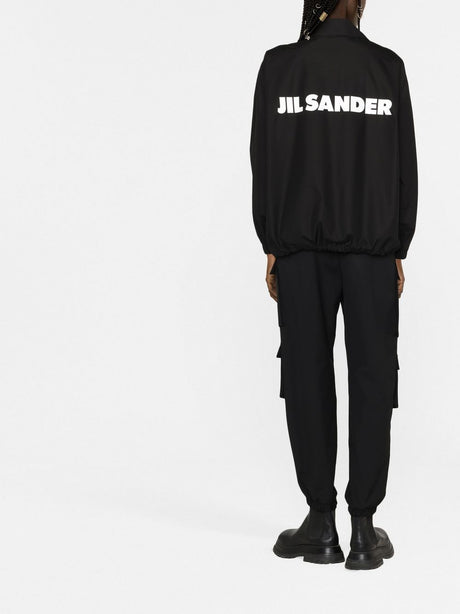 JIL SANDER Logo-Print Cotton Jacket for Women in Black