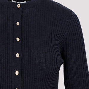 JIL SANDER Blue Wool and Silk Cardigan for Women | FW23 Collection