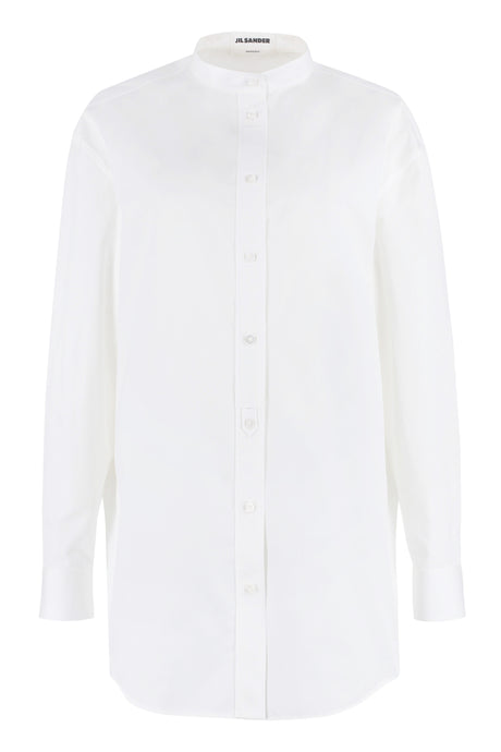 JIL SANDER White 100% Cotton Poplin Shirt with Nacre Buttons for Women (SS23)