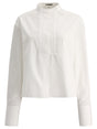 JIL SANDER White Oversized Pleated Shirt for Women