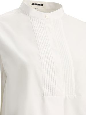 JIL SANDER White Oversized Pleated Shirt for Women