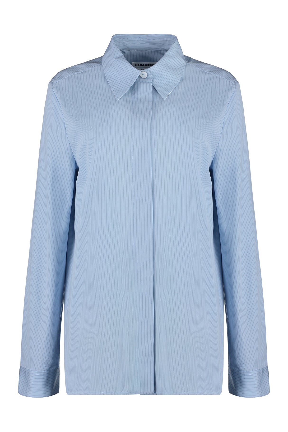 JIL SANDER Striped Cotton Shirt for Women - Light Blue, FW23