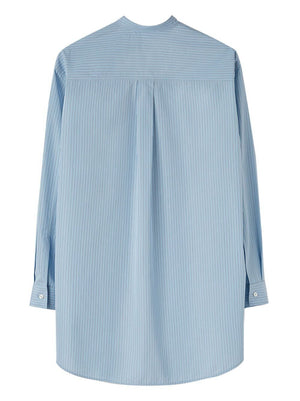 JIL SANDER Light Blue Striped Wednesday Shirt for Women