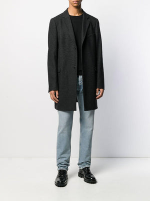 THEORY Men's Black Wool Crew Neck Sweater for FW22