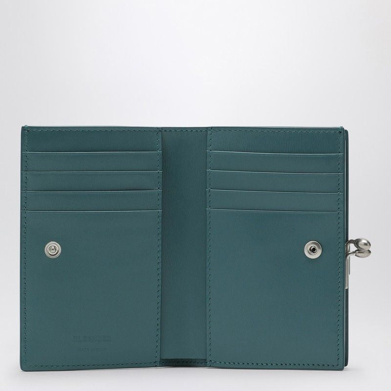 JIL SANDER Mini Lagoon-Colored Calfskin Wallet