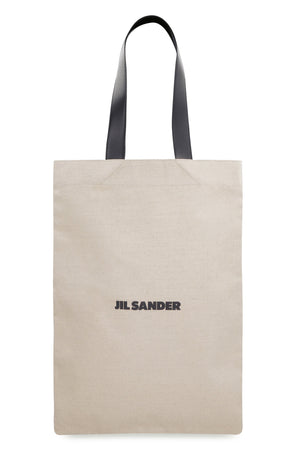 JIL SANDER Large Canvas Tote Handbag for Women - Beige