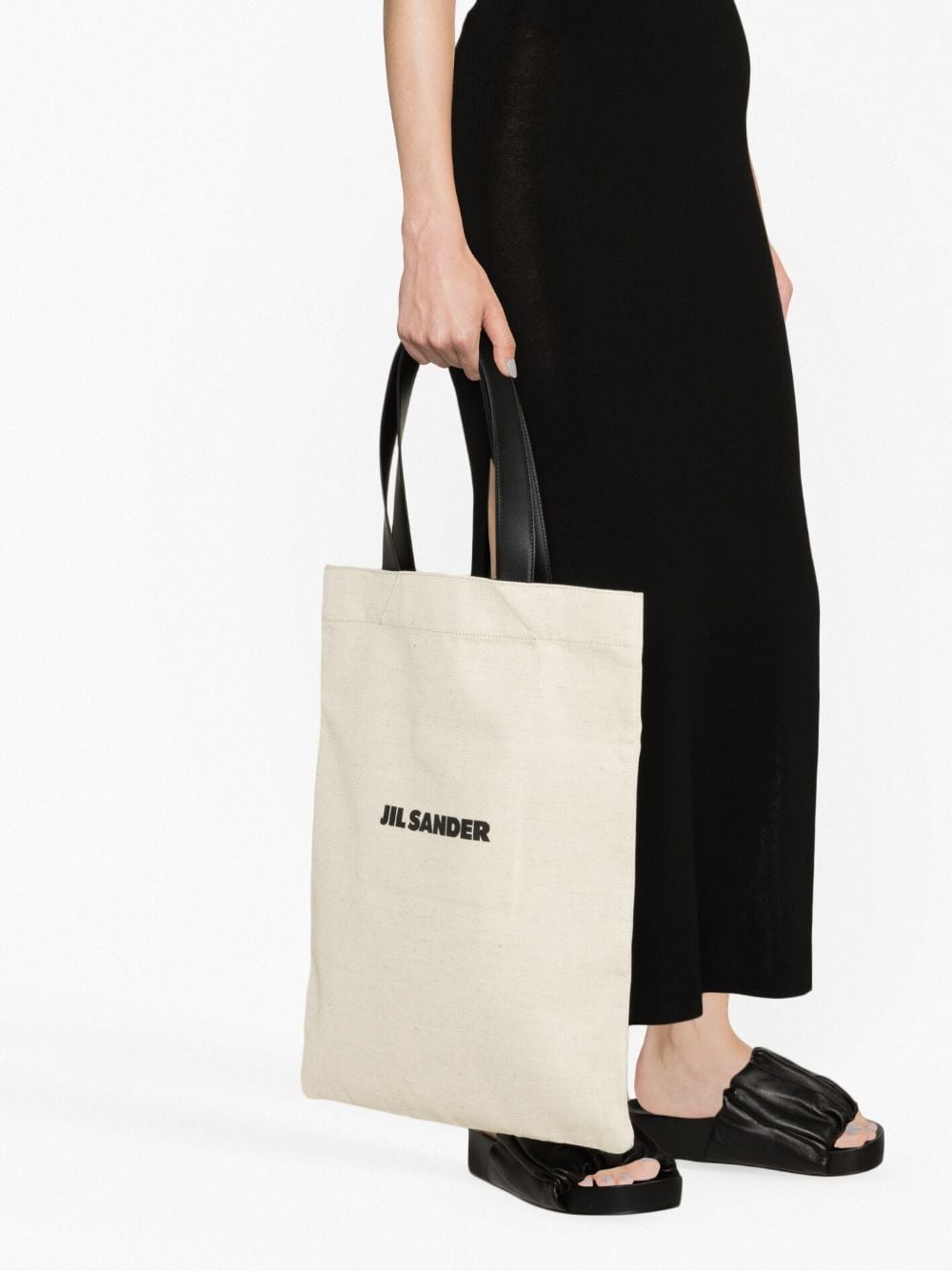 JIL SANDER Fashionable 24SS Women's Tote Bag in White and Black