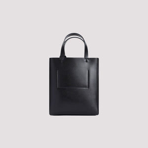 JIL SANDER Mini Bond Black Leather Tote Shoulder Bag - Women's 100% Calf Leather - 17cm W x 19cm H x 6.5cm D