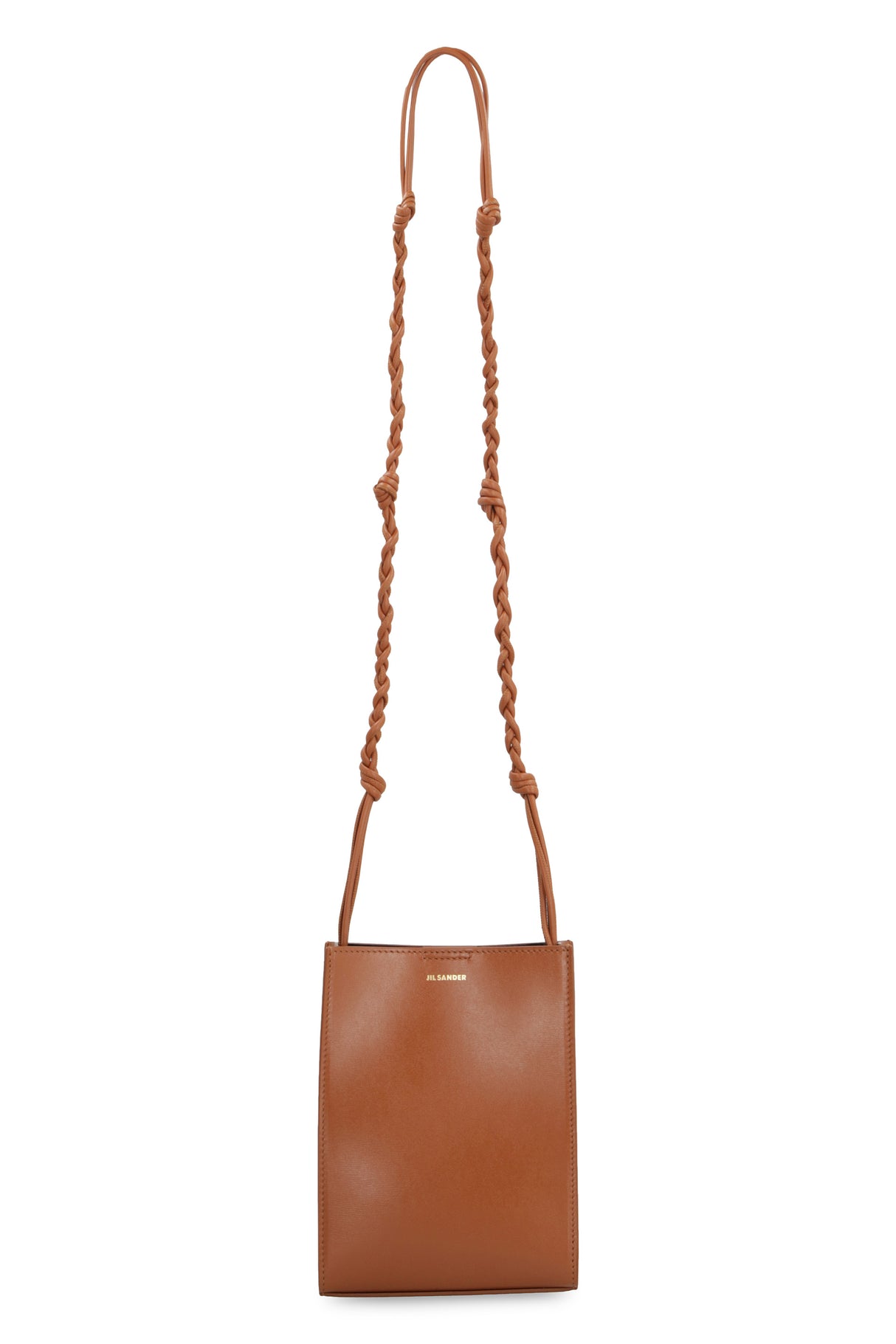 JIL SANDER Tangle Leather Crossbody Handbag - Brown