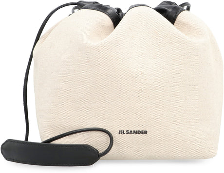 JIL SANDER Ecru Canvas Bucket Handbag for Women - FW23 Collection