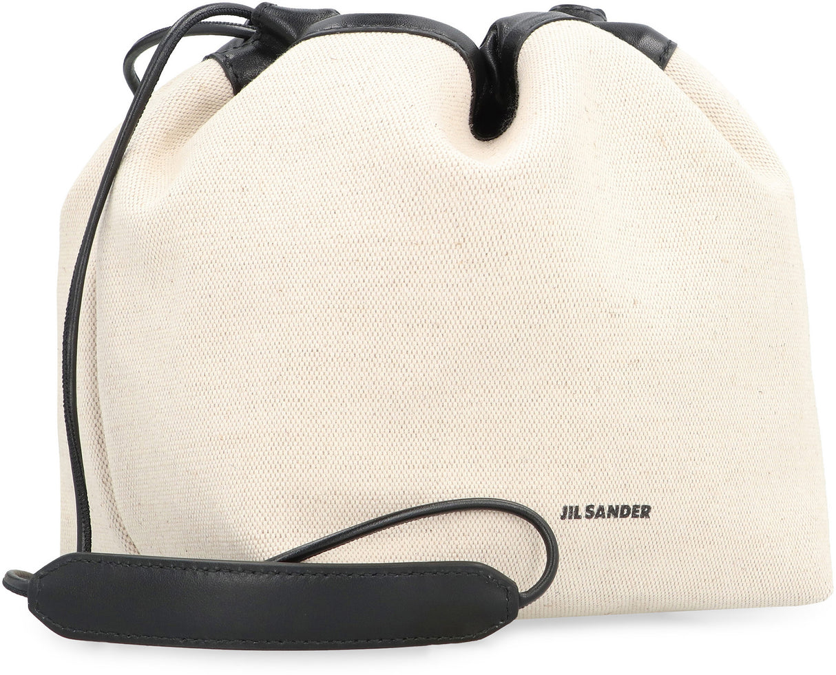 JIL SANDER Ecru Canvas Bucket Handbag for Women - FW23 Collection