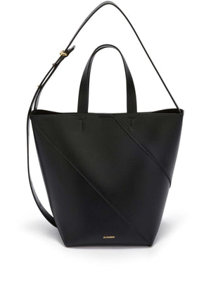 JIL SANDER Classic Black Leather Shopping Bag