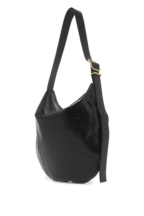 JIL SANDER Elegant Medium Moon Leather Shoulder Bag