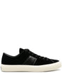 TOM FORD Black Velvet Lace-Up Sneakers