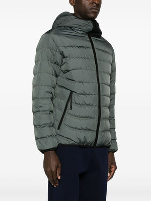 MONCLER Men's Short Down Jacket - Recycled Materials, Logo Patch, Regular Fit - Green (SS24)