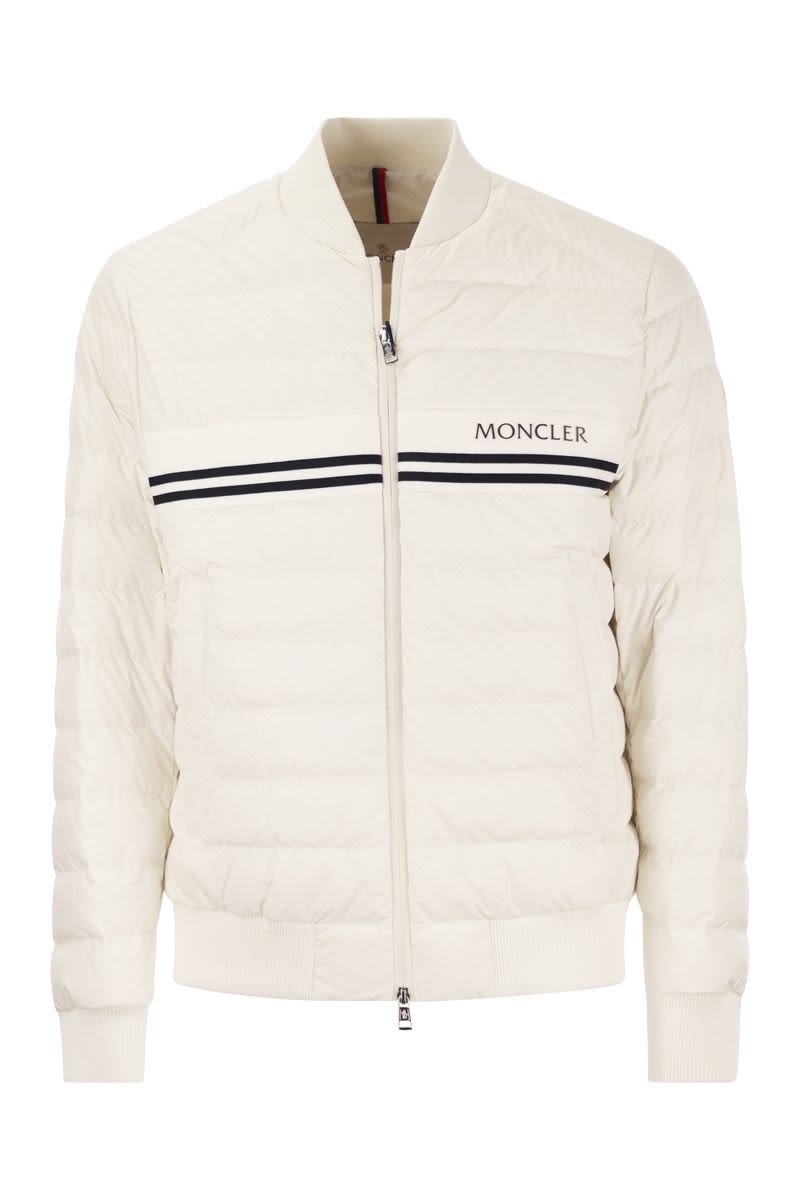 MONCLER White Bomber Jacket for Men - Lightweight Quilted Mid-Season Outerwear