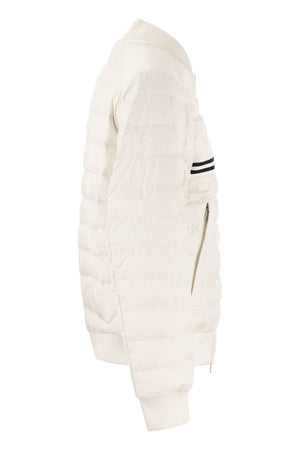 MONCLER White Bomber Jacket for Men - Lightweight Quilted Mid-Season Outerwear