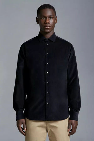 MONCLER Navy Cotton Shirts for Men | SS24 Collection