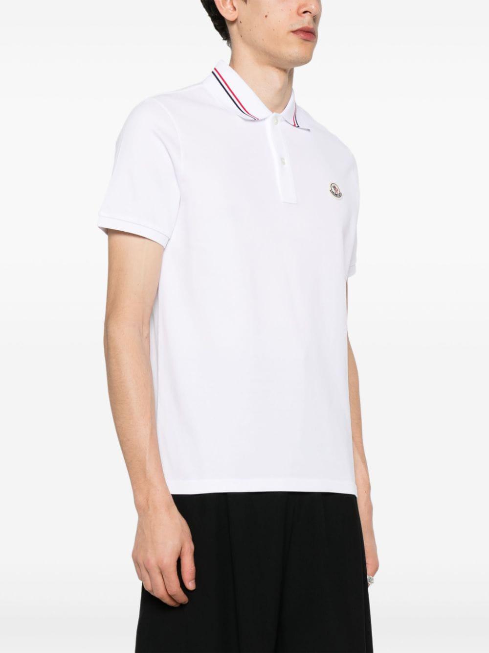 MONCLER Men's White Short Sleeve Polo Shirt for Spring/Summer 2024