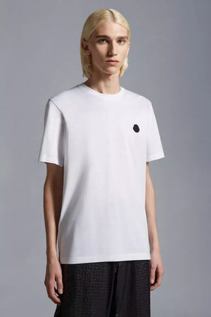 MONCLER Men's White Cotton T-Shirt for SS24 by top fashion brand